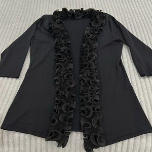 Alberto Makali Black Ruffled Jacket XL